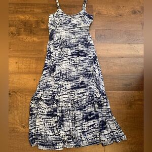 TORRID Blue/White Tie Dye Maxi Dress Super Soft Tiered Sleeveless Women’s 1 (1X)